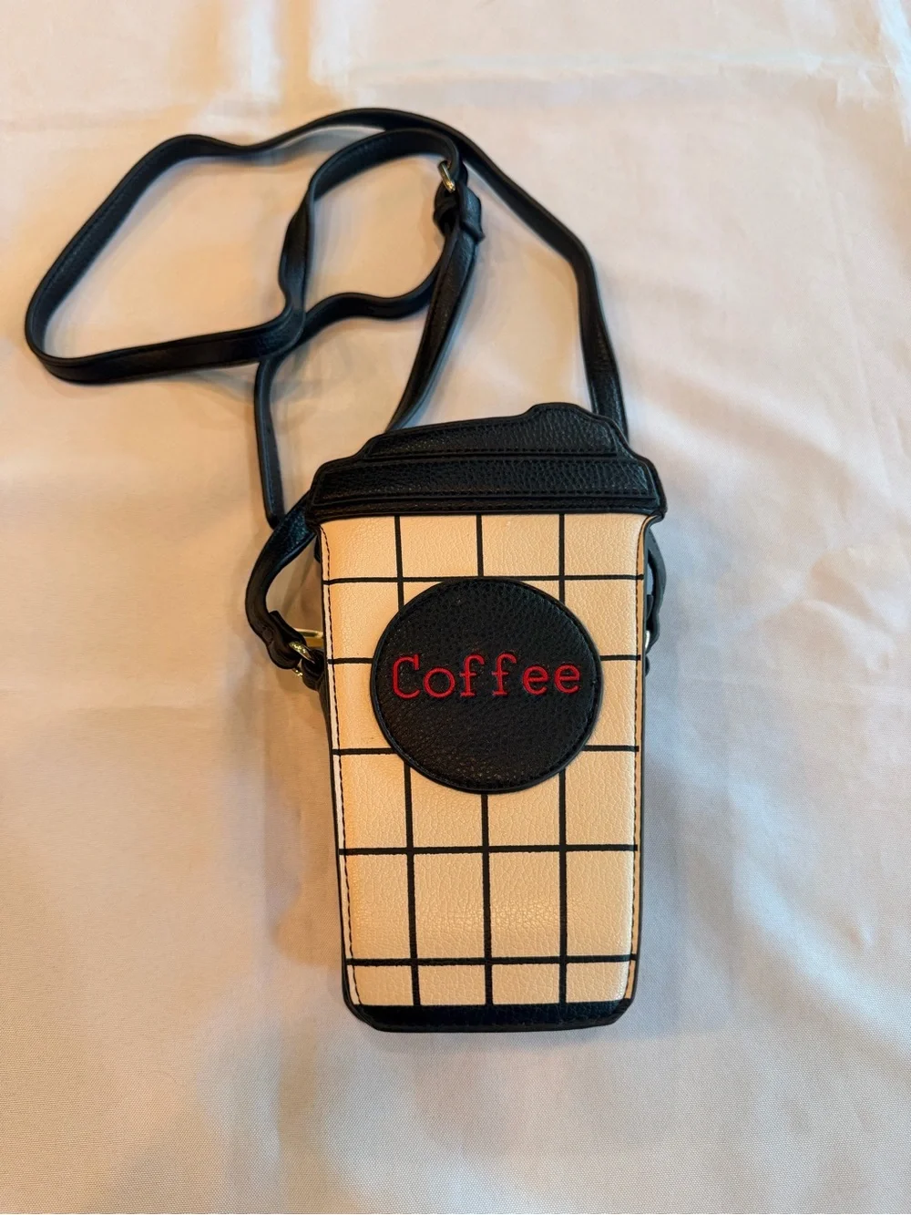 Charming Charlie Novelty Espresso Cup Leather Purse Crossbody